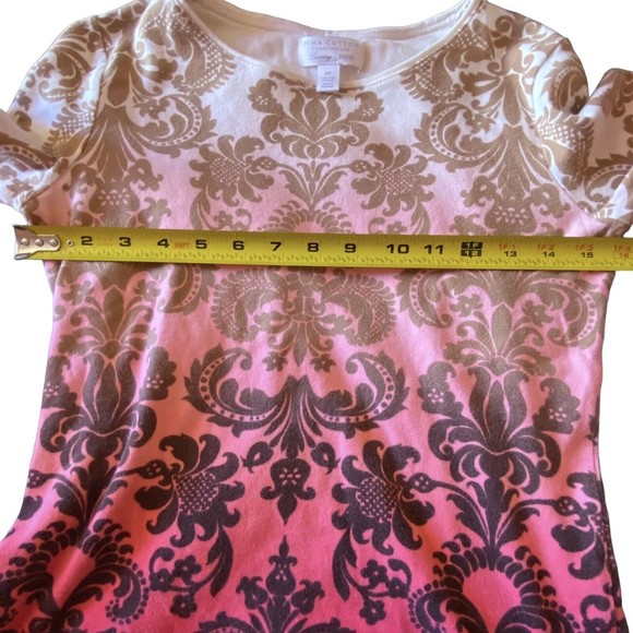 Charter Club Pima Cotton Luxury 3/4 Sleeve Pink Ombre Top Petite PP - Picture 5 of 6